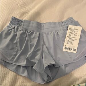 lululemon hotty hot LR shorts 2.5” lined, blue linen